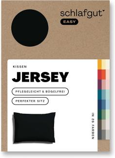 Schlafgut Kissenbezug EASY Jersey | Kissenbezug einzeln 60x80 cm | off-black