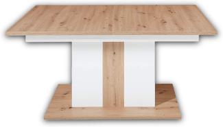 Esstisch MEDIANA Esszimmertisch Dinnertisch Küchentisch Tisch Eiche weiß 160-210cm