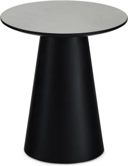 Runder Couchtisch mit Säulenfuß Tango Hellgrau Marmoroptik ø45x50 cm