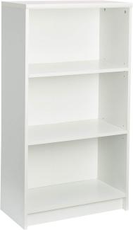 LILLY Regal Weiß - Modernes Bücherregal mit 3 offenen Fächern - Vielseitiges Büro Aktenregal Standregal mit viel Stauraum - 60 x 106 x 28 cm (B/H/T)