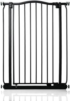 Safetots Extragroßes Treppenschutzgitter mit gebogenem oberen Teil, 71cm - 80cm, Mattschwarz, Extra Hoch 100cm in der Höhe, Treppenschutzgitter mit Druckbefestigung, Babygitter für Türen