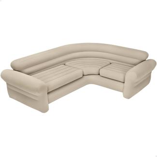 Intex 'Aufblasbares Ecksofa/Couch 257x203x76 cm', 2-in-1-Ventil, beige