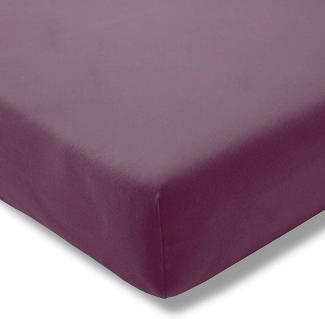 ESTELLA Spannbettlaken Mako-Feinjersey aubergine Größe 180x200 cm - 200x200 cm