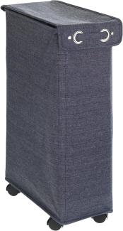 Textilwäschekorb, CORNO PRIME Behälter mit Verschluss und Rollen - 43 l, 60 x 18,5 x 40 cm, WENKO