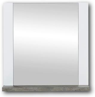 Wandspiegel 'Mateo' hochwertiger, pflegeleichter Spiegel für Flur & Garderobe, Weiß/ Driftwood Optik, 66 x 70 x 14 cm (B/H/T)