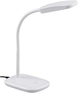LED Schreibtischleuchte BOA in Weiß mit Flex Gelenk & 4-fach Dimmer, 36cm