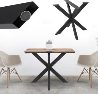 Tischbeine X-Design 85x71x85 cm schwarz aus Metall ML-Design