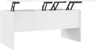 Couchtisch Hochglanz-Weiß 102x50,5x46,5 cm Holzwerkstoff