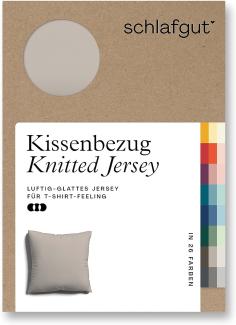 Schlafgut Knitted Jersey Bettwäsche | Kissenbezug einzeln 80x80 cm | sand-mid