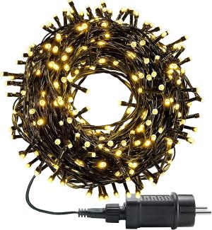 LED Lichterkette außen und innen Warmweiß Weihnachtsbeleuchtung Lichterkette mit 8 Leuchtmodi + Timer + Memory-Funktion, Wasserdicht für Weihnachtsbaum, Party, Hochzeit, Balkon, 30m, 300LEDs