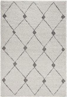 Hochflor Teppich Create Grau Dunkelgrau - 80x150x3,5cm