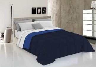 Italian Bed Linen Wintersteppdecke Elegant, Dunkel Blau, Doppelte, 100% Mikrofaser, Dunkelblau/Royal, 260x260cm