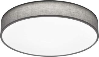 LED Deckenleuchte LUGANO mit Fernbedienung, Stoffschirm Grau Ø 60cm