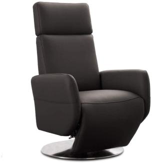 Cavadore TV-Sessel Cobra / Fernsehsessel mit 2 E-Motoren und Akku / Relaxfunktion, Liegefunktion / Ergonomie L / 71 x 112 x 82 / Echtleder Mokka