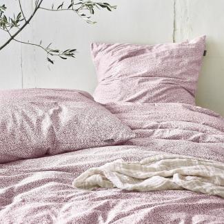 Irisette Easy Soft-Seersucker Bettwäsche 135x200 Blätter rosa weiß 8516-60