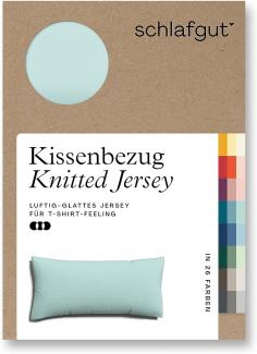 Schlafgut Knitted Jersey Bettwäsche | Kissenbezug einzeln 40x80 cm | petrol-light