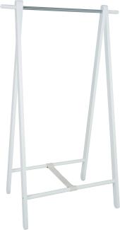 HAKU Möbel Garderobenständer, Massivholz, weiß-chrom, B 88 x T 50 x H 152 cm