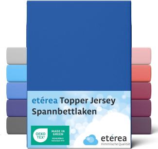 etérea Jersey Topper Spannbettlaken Spannbetttuch Blau 140x200 - 160x200 cm