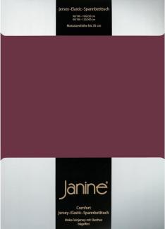 Janine Design Jersey Elastic Spannbetttuch Burgund, 180x200 cm - 200x220 cm