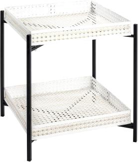 HAKU Möbel Beistelltisch, Stahl, schwarz-beige, 42 x 42 x 50 cm