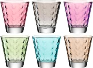 Leonardo OPTIC Trinkglas klein 215 ml farbig sortiert 6er Set