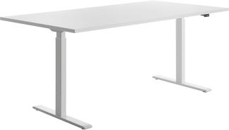 Topstar E-Table Höhenverstellbarer Schreibtisch, Holz, Weiss/Weiss, 180x80