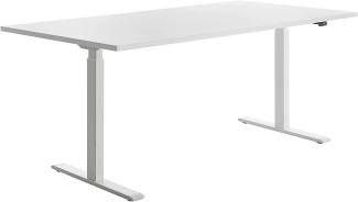 Topstar E-Table Höhenverstellbarer Schreibtisch, Holz, Weiss/Weiss, 180x80