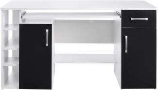 Computertisch / Schreibtisch / PC-Tisch weiß-schwarz - weiß - schwarz