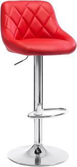 WOLTU BH23rt-1 1er Barhocker Barstuhl, leichte reinige Kunstleder, Gute gepolsterte Sitzfläche , Höhenverstellbar, 360° Drehbar, Farbwahl, in Rot