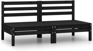 2-Sitzer Gartensofa aus Schwarzer Kiefer 63,5 x 62,5 x 63,5 cm