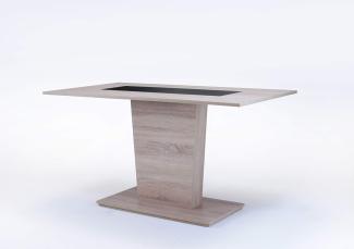 Homexperts 'VENGA' Säulentisch, Holzwerkstoff Spanplatte Sonoma Eiche, B 110 x H 75 x T 70 cm