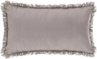ATMOSPHERA Kissen, Bezug abnehmbar, mit Fransenkontur, 30 x 50 cm, Hellgrau, grau, cm