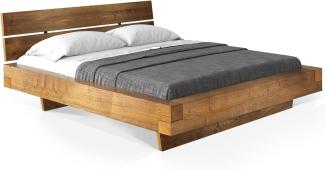 Möbel-Eins CURBY Balkenbett mit Kopfteil, Wangenfuß, Material Massivholz vintage 160 x 220 cm