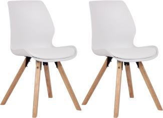 2er Set Stuhl Luna Kunststoff (Farbe: weiß)
