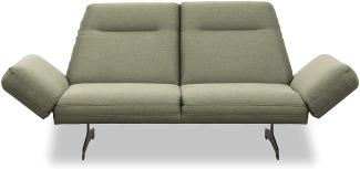 DOMO Collection Sofa Arezzo, elegante Designer Couch mit Relaxfunktion, 2er Polster, 2,5-Sitzer, grün, 239x99x94
