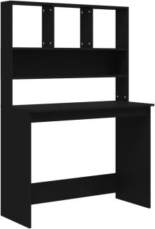 vidaXL Schreibtisch mit Regal Schwarz 102x45x148 cm Holzwerkstoff