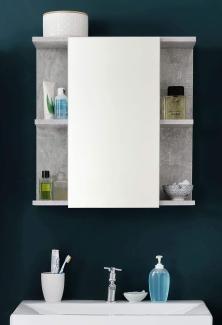 trendteam Spiegelschrank Badezimmerschrank mit Beleuchtung Beton Stone 60 x 62cm