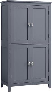 Vasagle Badezimmerschrank mit verstellbaren Ablagen, MDF schiefergrau, 110 x 30 x 60 cm