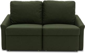DOMO. collection Relax Couch | Dauerschläfer Boxspring Sofa mit Schlaffunktion | 2-Sitzer Schlafsofa Gästebett | 168 x 96 x 86 cm | grün
