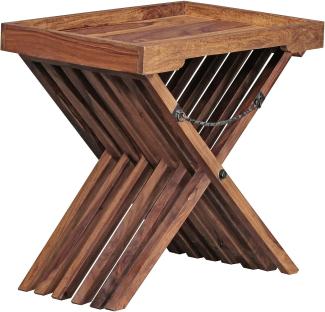 Wohnling Beistelltisch Massivholz Design Klapptisch Serviertablett und Tisch-Gestell klappbar Landhaus-Stil Couchtisch Echt-Holz Natur-Produkt