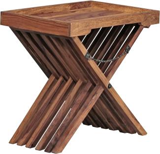 Wohnling Beistelltisch Massivholz Design Klapptisch Serviertablett und Tisch-Gestell klappbar Landhaus-Stil Couchtisch Echt-Holz Natur-Produkt