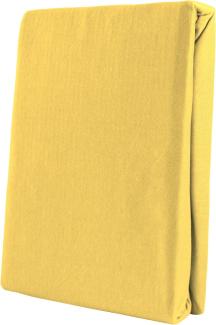 Leonado Vicent - Classic Spannbettlaken Bettlaken 100% Baumwolle Jersey Spannbetttuch in vielen Farben & Größen, Maße Spannbettlaken:200 x 200 cm - 200 x 220 cm, Farbe Spannbettlaken:Gelb