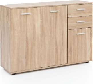 Wohnling Kommode WL5. 288 mit Türen & Schubladen 107x79x35 cm Schrank Holz Sonoma