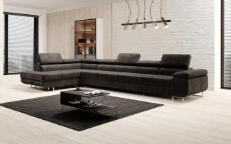 Designer Sofa Maxi mit Schlaf und Klappfunktion Dunkelbraun Links