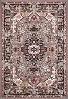 Orientalischer Kurzflor Teppich Skazar Isfahan Grau - 160x230x0,9cm