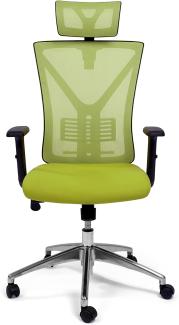 TPFLiving Premium XL Bürostuhl Zeus, ergonomischer Schreibtischstuhl | Inkl. verstellbare Lordosenstütze | Atmungsaktives Mesh-Material | Schwerlast Chefsessel | Belastbar bis 200 kg | Farbe: Grün