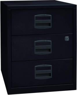 mobiler Beistellschrank PFA, 3 Universalschubladen, Farbe schwarz