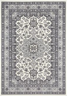 Orientalischer Kurzflor Teppich Parun Täbriz Creme Grau - 120x170x0,9cm