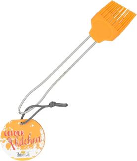 Birkmann Silikonpinsel Colour Splash, groß, Backpinsel, Silikonkopf mit Edelstahlgriff, Orange, 4 cm, 421837
