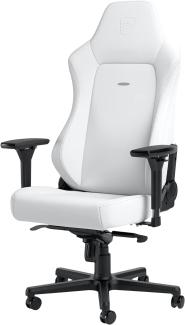noblechairs Hero Gaming Stuhl - Bürostuhl Weiß Inklusive Kissen - Gaming Sessel High-Tech Kunstleder - Ergonomischer Stuhl - White Edition